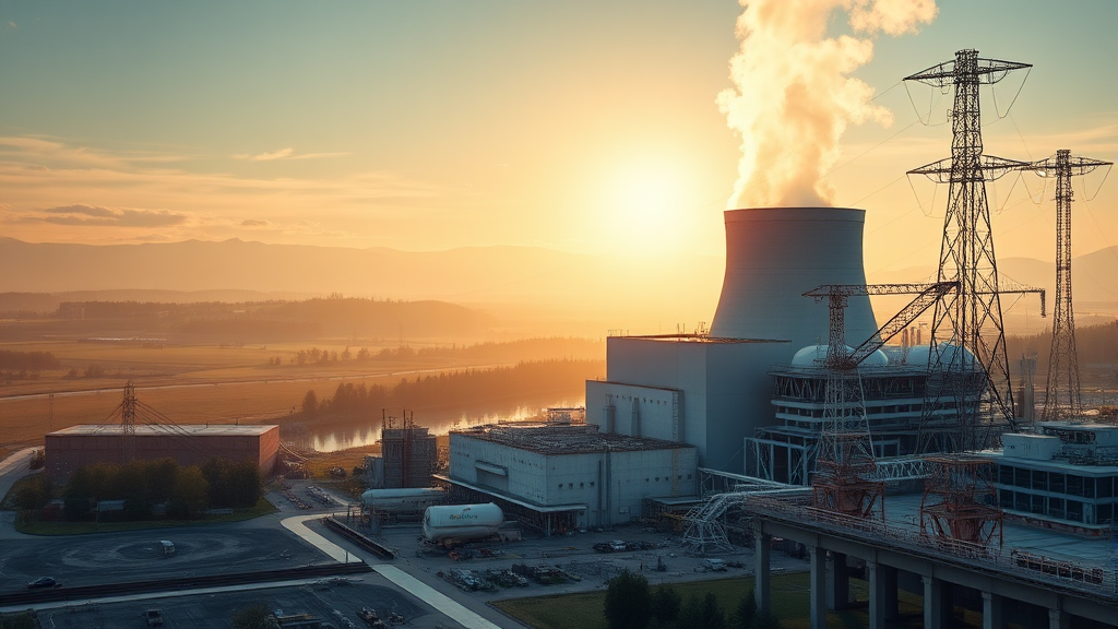 정부 정책과 원전 산업의 미래 (realistic 스타일)