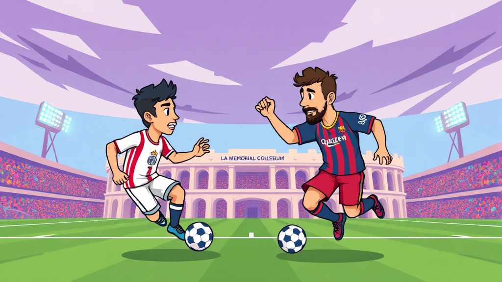 LA 메모리얼 콜리세움: 승부의 장소 (cartoon 스타일)