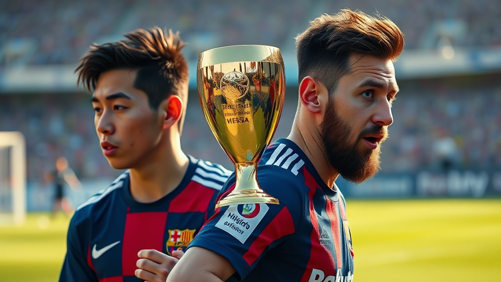 손흥민과 메시, MVP 경쟁의 서막 (realistic 스타일)