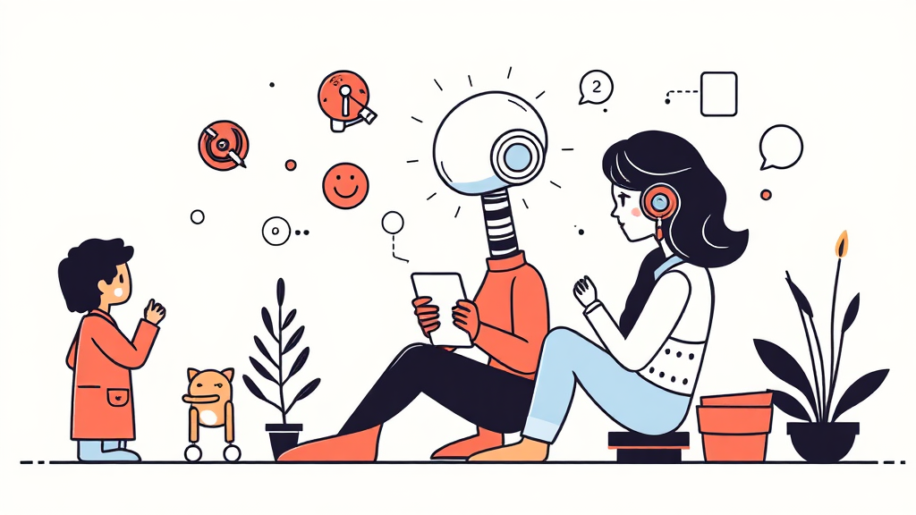 미래 전망: 개인화된 AI 경험과 멀티 AI 시대 (illustration 스타일)