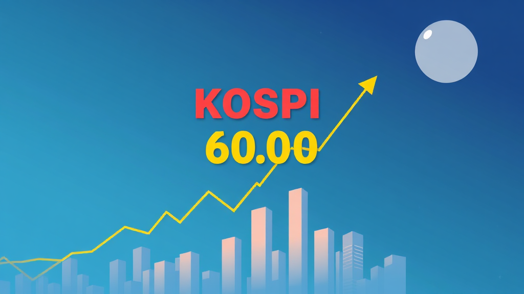 코스피 6000 시대, 향후 전망과 투자 전략 (cartoon 스타일)