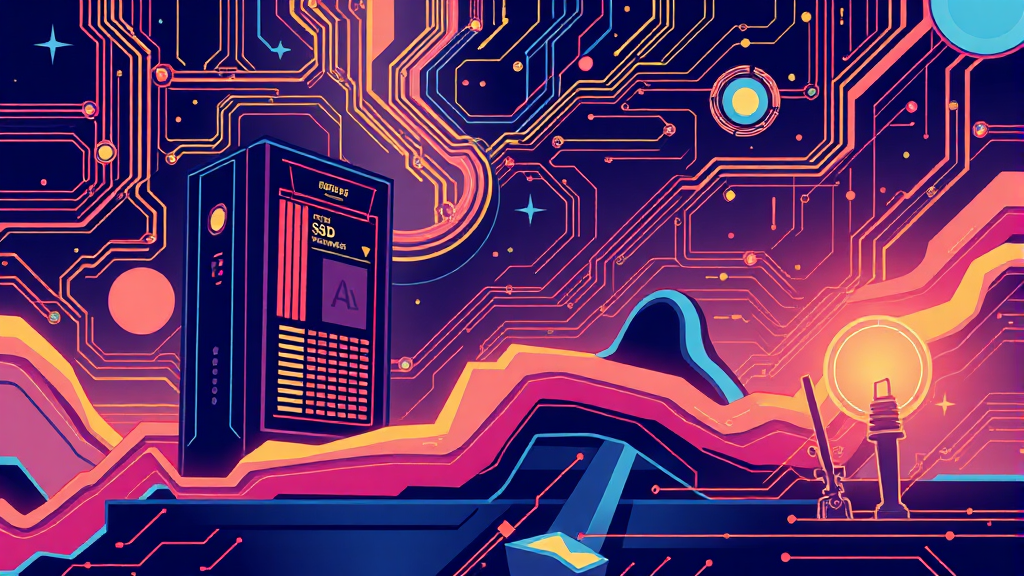 AI 시대 SSD 가격 폭등, 게임처럼 빠른 컴퓨터가 답이다? 6 AI 인프라 경쟁 심화와 SSD의 중요성 (illustration 스타일)