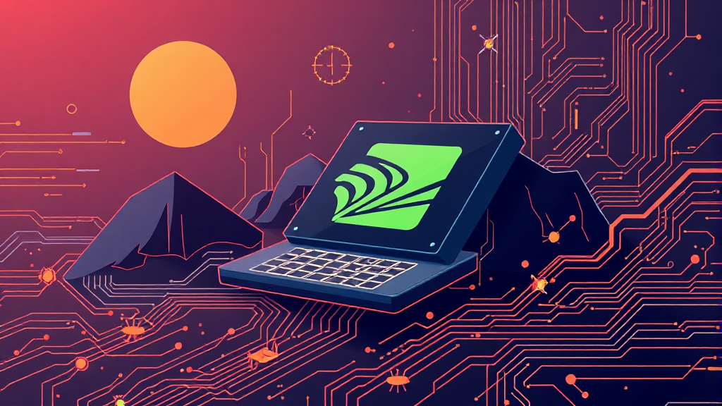 엔비디아 AI 시대 핵심 동력: 실적 분석과 투자 기회 2 AI 반도체 시장의 성장과 엔비디아의 역할 (illustration 스타일)