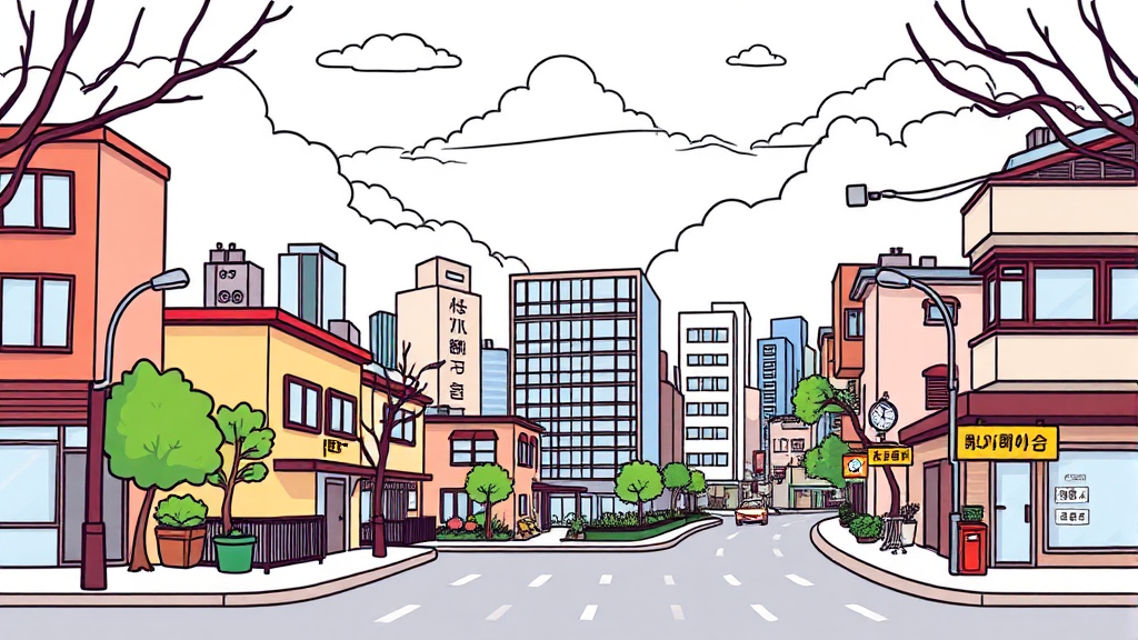 서울 집값 하락세 확산 가능성 진단 (cartoon 스타일)