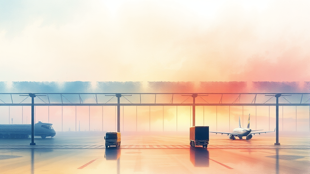 항공 물류의 마비: 하늘길이 막히면 벌어지는 일 (watercolor 스타일)