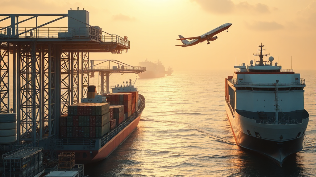 우리가 알아야 할 것들: 중동발 물류 위기, 그 너머의 이야기 (realistic 스타일)