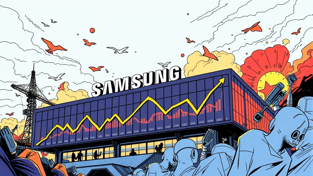 지정학적 리스크와 삼성전자 주가 변동성 (illustration 스타일)