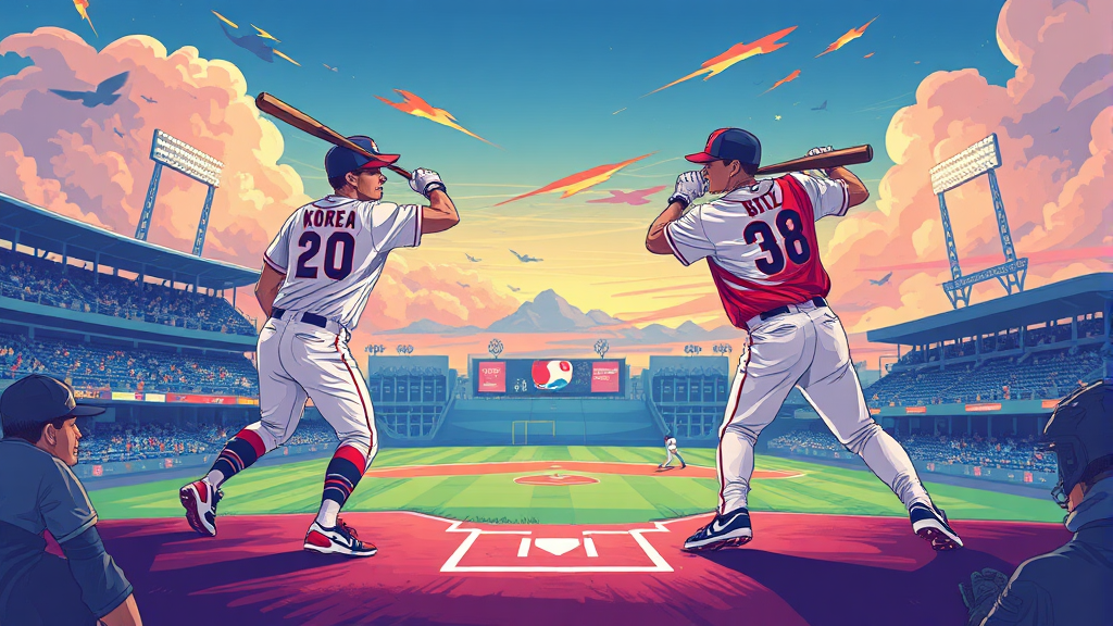 WBC 8강전 관전 포인트 및 전략 (illustration 스타일)