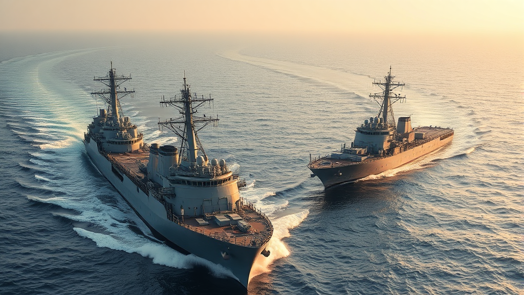 한국 군함 파병의 의미 (realistic 스타일)