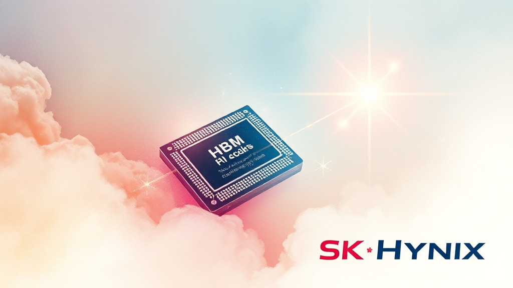 SK하이닉스, AI 시대의 핵심 플레이어로 자리매김하다 (watercolor 스타일)