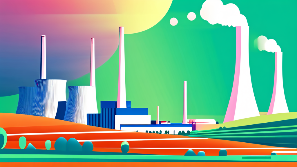 원전 정책 변화와 주가 영향 (illustration 스타일)