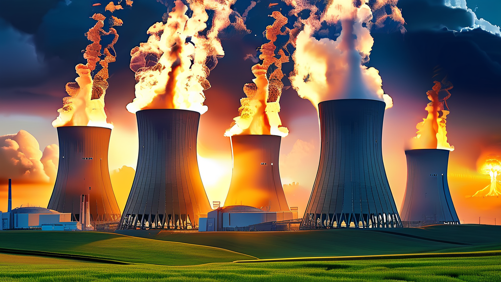 원자력 발전주 상승 및 하락 요인 (realistic 스타일)