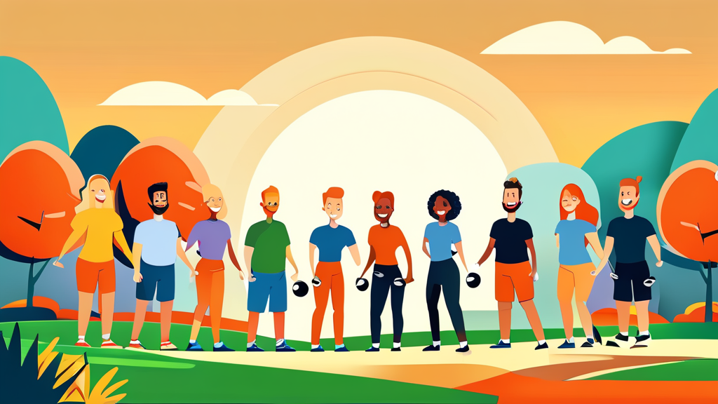 안전하고 즐거운 파크골프 라운딩을 위한 팁 (cartoon 스타일)