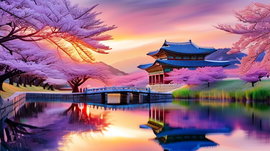 2026년 경주 벚꽃 개화 시기 및 만개 예상 (realistic 스타일)