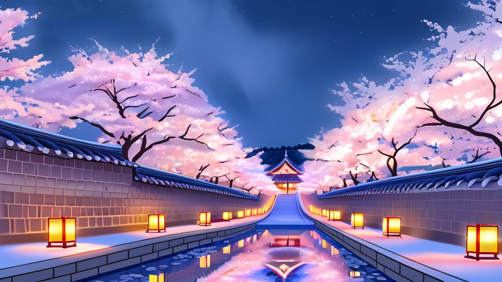 대릉원 돌담길 축제: 벚꽃과 함께 즐기는 특별한 경험 (watercolor 스타일)