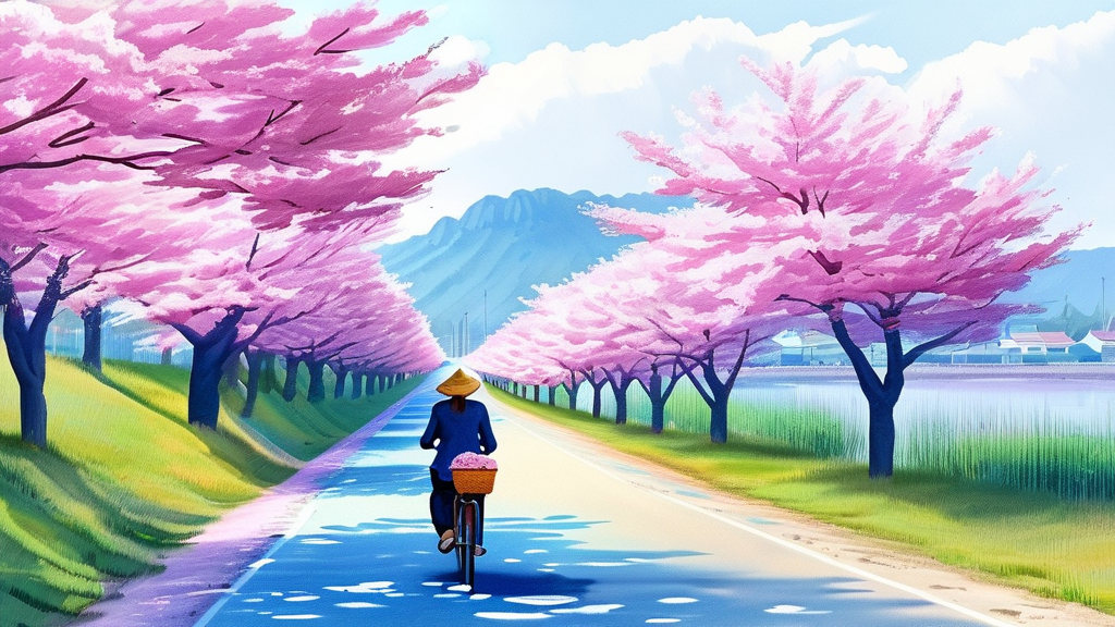 경주 벚꽃 여행 꿀팁: 방문 시기, 교통, 주차 정보 (watercolor 스타일)