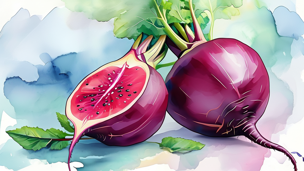 피로 회복과 지구력 증진, 비트의 비밀 (watercolor 스타일)