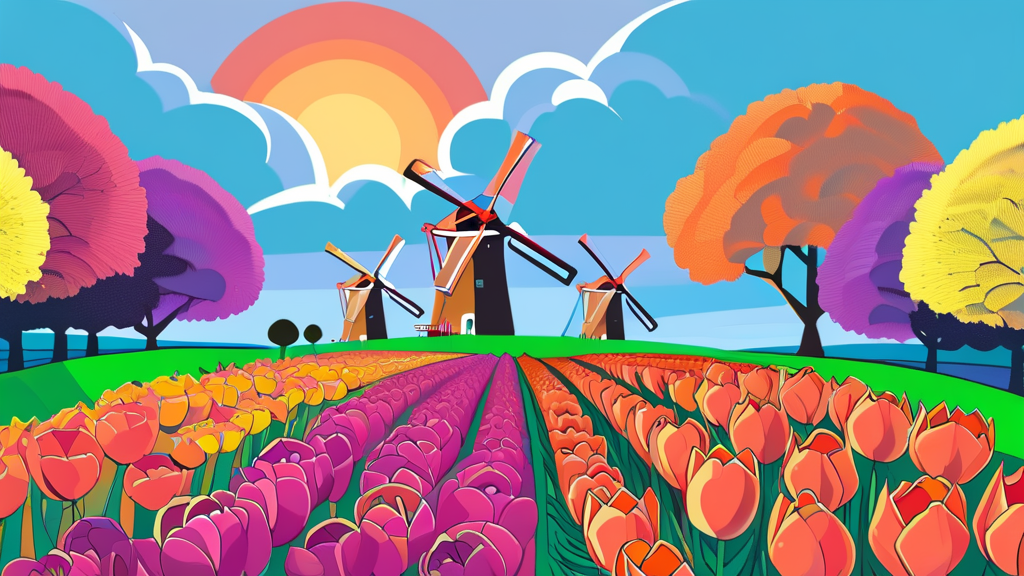 2026 튤립축제 완벽 가이드: 기간, 장소, 입장료, 인생샷 명소까지 2 봄의 정원, 튤립축제: 아름다운 꽃들의 향연 (cartoon 스타일)