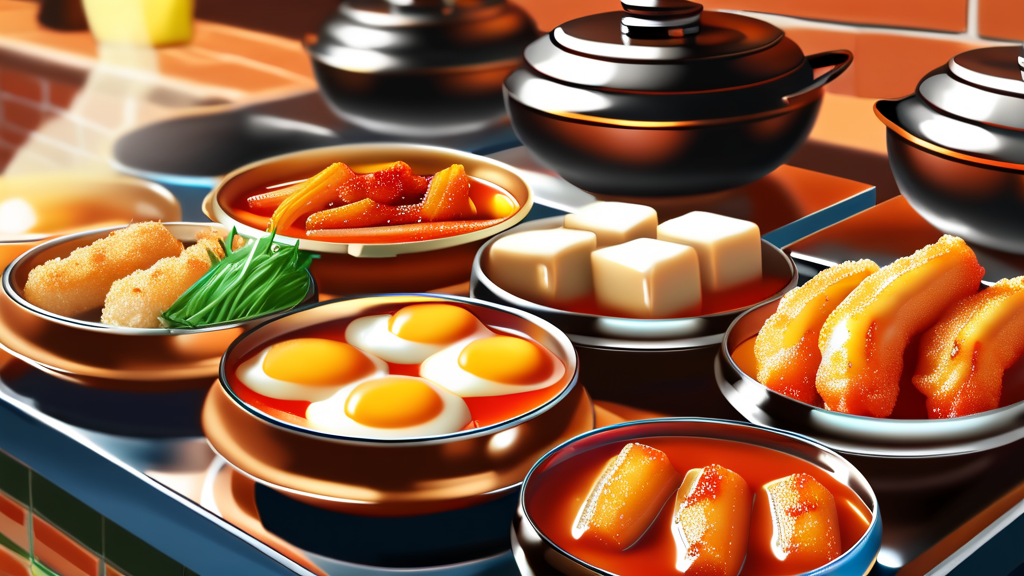 분식 천국: 떡볶이부터 닭강정까지, 놓칠 수 없는 맛 (realistic 스타일)