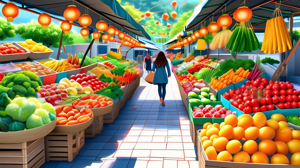 속초 중앙시장, 가족과 친구와 함께하는 미식 여행 (realistic 스타일)